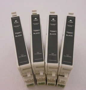 T0441 Inyección de tinta negra para Epson Stylus Photo CX6600 CX6400 CX4600 C86 C84 C66 4 piezas - Imagen 1 de 3