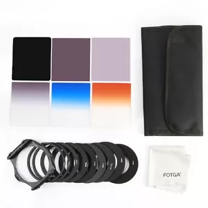 6pcs ND2 4 8 Gradual Grey Orange Blue Filter Set + 9pcs Ring Adapter for Cokin P - Picture 1 of 3