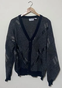 Vintage 80's/90's City Streets Geometric Cardigan Size XL - Picture 1 of 6