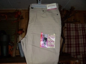 FADED GLORY LADIES MID RISE SOFT STRETCH DENIM LEGGINGS SIZE 4 COLOR TAN PANTS - Picture 1 of 1