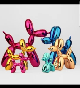 Mini Resin Balloon Dog Sculpture Nordic Puppy Home Decor Living Room Desk Decor - Foto 1 di 14
