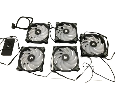 Asiahorse PC Cooling Fans ARGB Black WD-001 Series 120 MM Case Fan, 5 Pack - Image 1 of 4