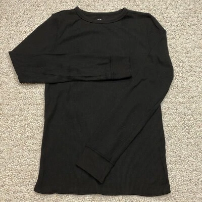 Camisa Fruit of the Loom Niño Talla XL Negra Ligera Waffle Cuello Redondo Manga Larga Foto 1 de 4