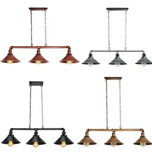 Lámpara colgante de tubo de 3 llamas Lámpara colgante industrial E27 para cafetería bar - Imagen 1 de 32