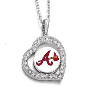 Atlanta Braves Womens Sterling Silver Link Chain Necklace With Pendant D19 - Picture 1 of 5