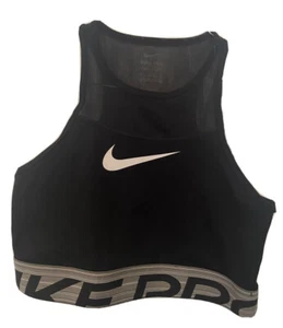 NEW NIKE PRO WOMEN'S DRI-FIT CROPPED Graphic TANK TOP Black DM7689 SIZE M Medium - Picture 1 of 3