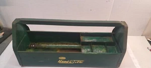 Vintage Amsco Hand E Toter Green Metal Tool Box Tote Carrier 18" X 6 X 8 Nice - Picture 1 of 17