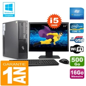 PC Fujitsu Esprimo E500 E85+ SFF I5-2400 RAM 16Go Disque 500Go Wifi W7 Ecran 22" - Photo 1/1