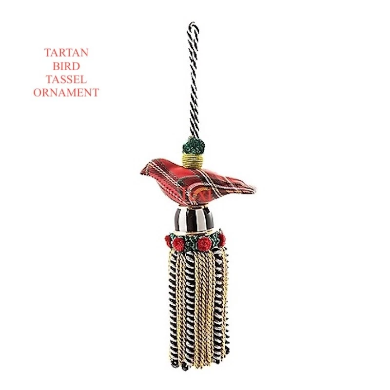 Mackenzie Pájaro Tartástico Borla Adorno Niños Tartán Cuadros Hecho a Mano Nuevo Foto 1 de 1