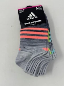 ADIDAS ' SUPERELITE SOCKS ' GIRLS ' SIZE 13C-4Y ' LIGHTWEIGHT - MULTI/GRAY - Picture 1 of 3