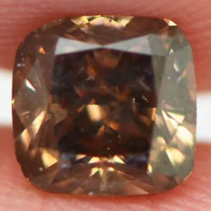 Cushion Shape Diamond Loose Fancy Brown Color 0.93 Carat SI1 Certified Enhanced - Picture 1 of 8