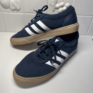 New Men's Adidas ADI-EASE, Navy/ White Gum Sole Skater Shoe, Lace-up, Size 10 - Picture 1 of 7