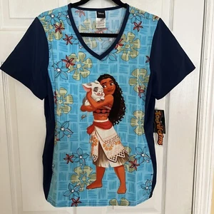Disney Tooniforms Moana & Pua Cherokee Nurse Dental Scrubs Top Shirt Small *NEW* - Picture 1 of 11