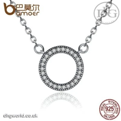 BAMOER 925 Sterling Silver Elegant, Circular Theme Pendant for Women - CZ - Imagem 1 de 4
