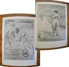 1973 PRINT/POSTER/AD~1897 ROUSSEL WHEELS~1895 HUMBER BICYCLES~16"x11"