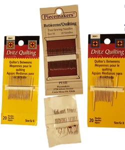 Quilting Needles Betweens Hand Dritz Lot of 4 Size 8 and 10 Open Packages A25 SP - Picture 1 of 3