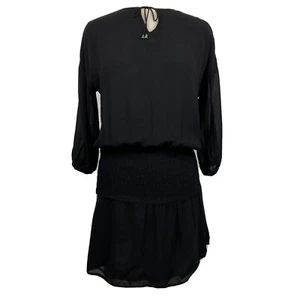 ANINE BING Dress XS Womens Black 3/4 Sleeves Elastic Waist Viscose Lined Boho - Picture 1 of 11