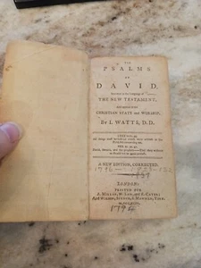 1794 BIBLE PSALMS of DAVID in LANGUAGE of NEW TESTAMENT / AMERICANA I. Watts D.D - Picture 1 of 17