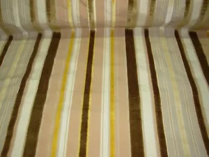 5 YDS STROHEIM~CUT VELVET STRIPES SANDERS UPHOLSTERY FABRIC FOR LESS - Picture 1 of 6