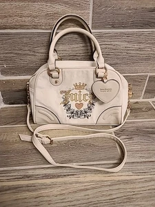 JUICY COUTURE Heritage Bowler Velour Crossbody Bag in Angel Ivory - Bild 1 von 10