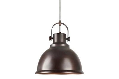 Forte Lighting 7110-01 Bronze Single Light 12"W Pendant With Metal Shade - Image 1 of 4