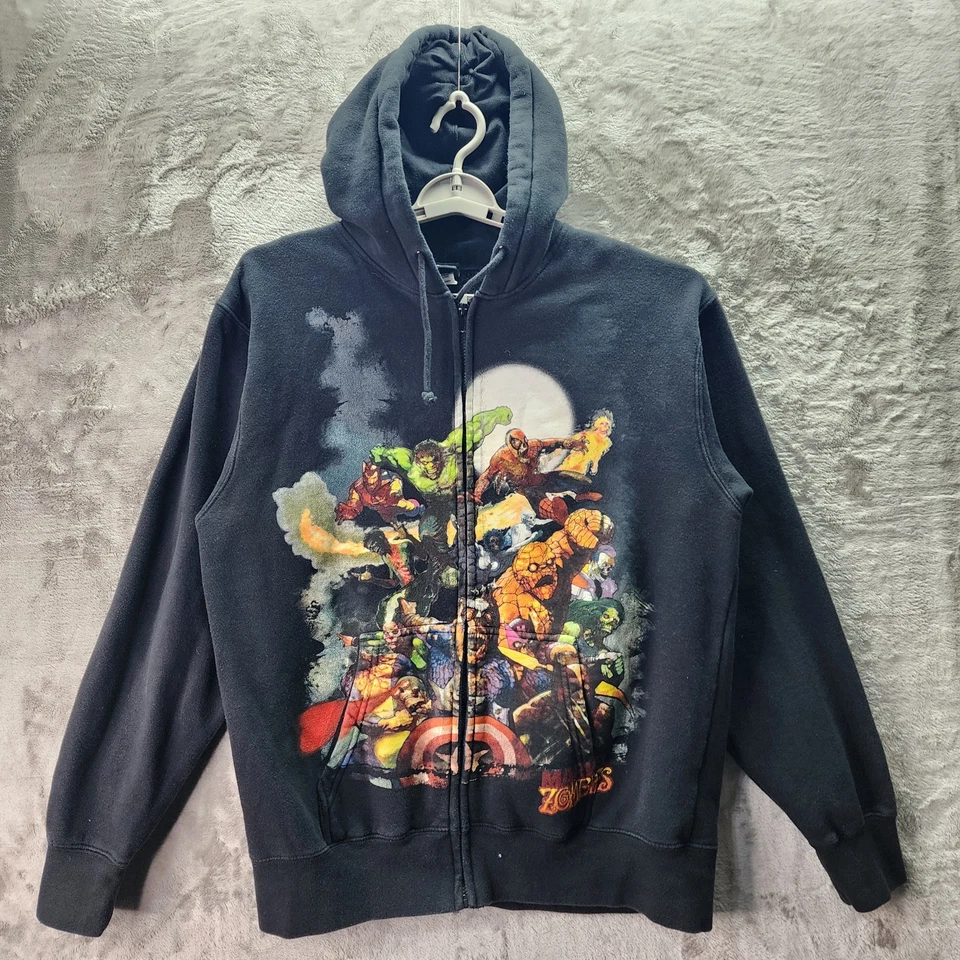 Marvel Zombies Hoodie Men’s 2X Black Full Zip Mad Engine Graphic Hulk Spider-Man - Image 1 of 4