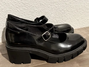 Old Navy Kunstleder klobiger Absatz Mary Jane schwarz Plateau Schuhe 8 - Bild 1 von 8