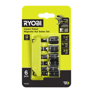 Ryobi 6 Piece Impact Rated Magnetic Nut Setter Set - Picture 1 of 3
