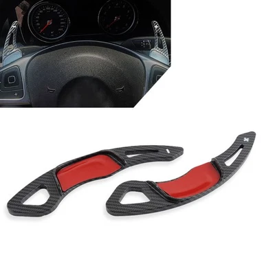 1 Paar Kohlefaser-Lenkrad-Schaltwippenverlängerung Für VW Golf 7 Polo Lamando - Bild 1 von 4