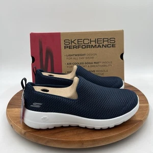 Size 6.5 Wide Skechers Womens Go Walk Joy Navy Slip On Goga Mat Athletic Shoes - Picture 1 of 11