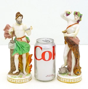 Pair Paris France Porcelain Figurine Statue Vulcan & Bacus Meissen Achille Bloch - Picture 1 of 20
