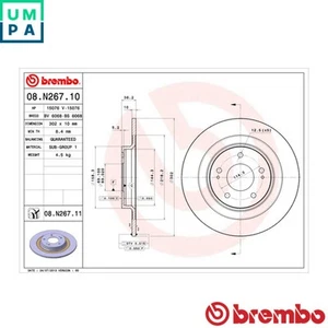 2x BRAKE DISC 08.N267.11 FOR MITSUBISHI OUTLANDER/III/Van ECLIPSE/CROSS ASX 2.4L - Picture 1 of 7