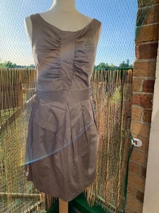 SOAKED IN LUXURY, UK SMALL CHAMPAGNE SATIN KNEE LENGTH DRESS, NWOT - Picture 1 of 5