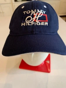 Cappello berretto da ballo Tommy Hilfiger snapback blu bianco lana ricamata acrilico vintage - Foto 1 di 12