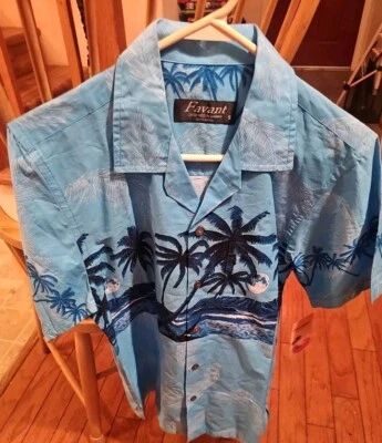 Favant Hawaiian Shirt Diamond Blue Small Cotton New - Image 1 of 4