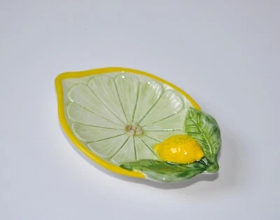 BASSANO KERAMIK    Zitronen Beilagen Schale  13 cm   MEDITERRANES GESCHIRR - Bild 1 von 2