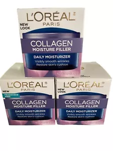 Loreal Kollagen Feuchtigkeitsfüller tägliche Feuchtigkeit 1,7 Unzen X3 Glatte Falten Altern - Bild 1 von 2