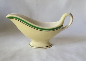 Vintage Lamberton Scammell Gravy Boat Restaurant Ware Yellow with Green Band - Picture 1 of 7