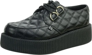 T.U.K. Shoes A8828 Unisex-Adult Creepers, Black Quilted Vegan Viva Mondo Creeper - Picture 1 of 4