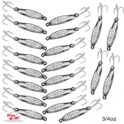 20шт рыбы WOW! ® 3/4 унции хром серебро лазера рыболовства Kast ложка чемпион литой новый - Изображение 1 из 4