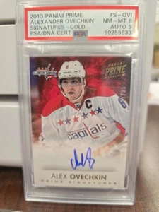 2013 Alexander Ovechkin Auto Signed Panini Prime Signatures Gold PSA 8 Auto 9 - Picture 1 of 2