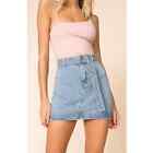 Superdown Kali Denim Belted Jean Mini Skirt Small S