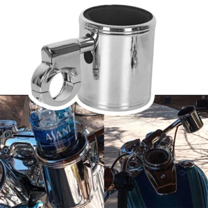 Motorcycle Adjustable Handlebar Drink Cup Holder Chrome Aluminum Fit Harley - Picture 1 of 11