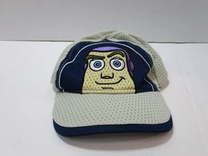 Buz Lightyear Boys Hat Ivory Blue Toy Story 3 Curve Bill Hook Loop Polyester - Picture 1 of 11