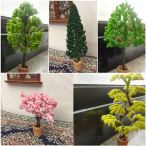 1/6 Scale Dollhouse Miniatures Plants Cherry Blossom Tree Potted Flower Garden - Picture 1 of 13