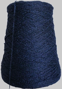 BLU SCURO Rayon Ric Rac Bouclé cono filato intrecciato maglia, 1450 ypp, 1 libbra (450g) - Foto 1 di 2