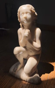 Skulptur Statue Marmor Sujet de LUIGI PAMPALONI Kind betend Samuel - Bild 1 von 23