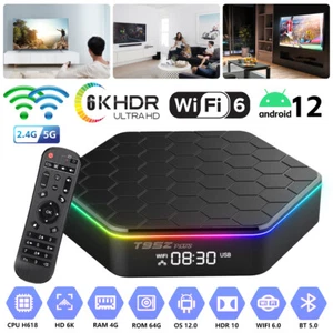 Android 12 Smart TV Box 2.4& 5G Quad Core 6K HD Bluetooth WIFI 6 Media Player - Picture 1 of 16
