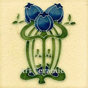Art Nouveau Ceramic wall fireplace tile #00038 - Picture 1 of 1