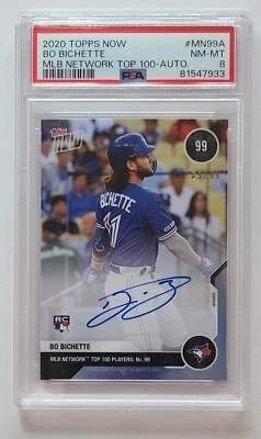 65/99 Bo Bichette 2020 Topps Now Signed Auto RC Rookie Signed PSA 8 NM-MT - Image 1 of 2